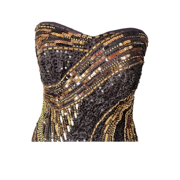 MANDALAY woman’s  gold black amber beaded dress, size 6, Never worn - Picture 2 of 12